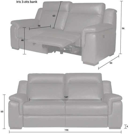 3 zits + 2 zits bank iris | leer donkergrijs | 198 cm en 165 cm breed 9200000081222444_22