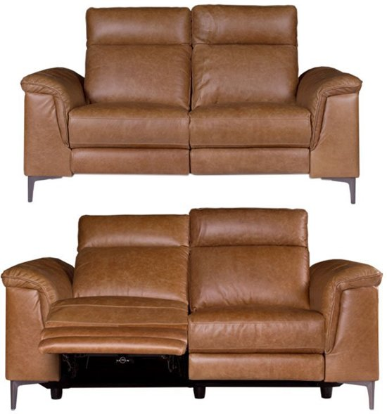 3 zits + 2 zits bank magnolia | leer cognac | 202 cm en 168 cm breed 92000000812224460