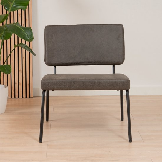 Bronx71® industriële fauteuil met hocker espen antraciet eco leer 5e8ywraxz6wb vbzkqv