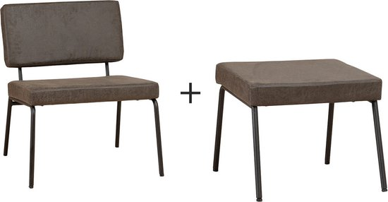 Bronx71® industriële fauteuil met hocker espen antraciet eco leer jv2dgka5jqgr vbzkqv