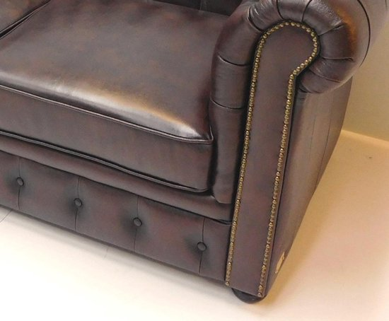 Chesterfield bank springfield 4 zits met 4 kussens leder brown 7xap59xnkw0o