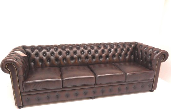 Chesterfield bank springfield 4 zits met 4 kussens leder brown b6np5r5kzm2w