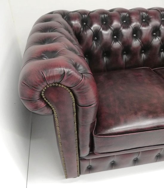 Chesterfield bank springfield 4 zits met 4 kussens leder burgundy (bordo rood) gkemm2xpvlm6