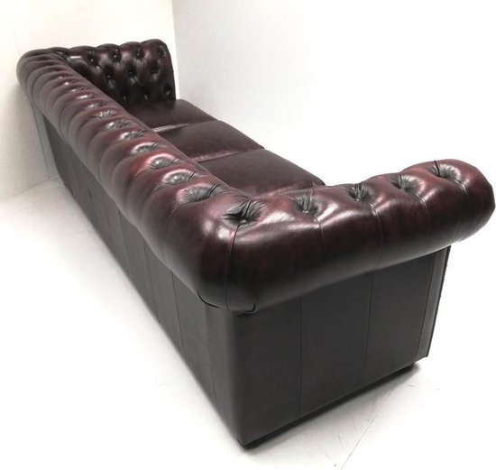 Chesterfield bank springfield 4 zits met 4 kussens leder burgundy (bordo rood) rljjj11xjzmo