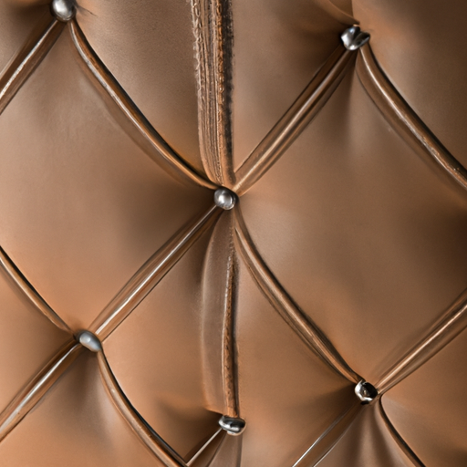 Close-up van de lederlook textuur met elegante stiknaden van de hocker