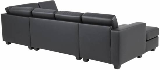 Fyn wise hoekbank u vorm met chaise longue links bonded leather zwart 9200000084055153_23