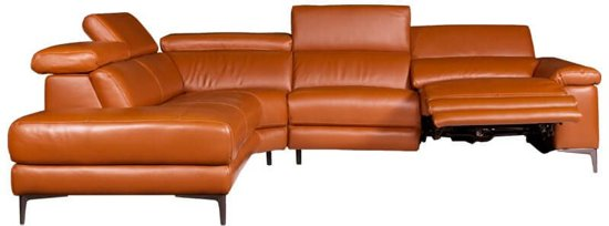 Hoekbank lupine chaise longue links | leer oranje m5659 | 225 x 290 mtr breed 92000000836466430