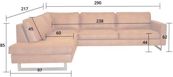 Hoekbank riverdance chaise longue links | leer colorado cognac 03 | 217 x 290 mtr breed 9200000077019671_33