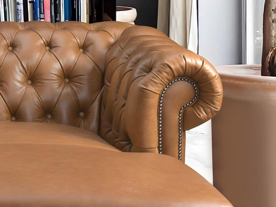 Linea sofa hoekbank chesterfield brenton 100% buffelleer hoek rechts vintage caramel l 274 cm x h 82 cm x d 166 cm j2nzmdnypryv avxxmp