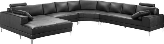 Linea sofa xxl zevenzitsbank hoogwaardig leer donatello ii zwart hoek links l 386 cm x h 89 cm x d 335 cm qrv0zoorvyg2 kp4kxe