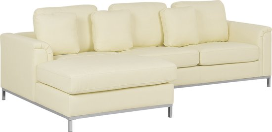 Oslo hoekbank met ottomaan beige rechterzijde 270 cm leer 33vj6z8xpo0n gwdxn6