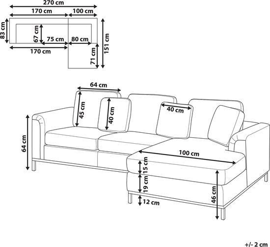 Oslo hoekbank zwart linkerzijde 270 cm leer r5ygd3en4zbo k5jkkwv