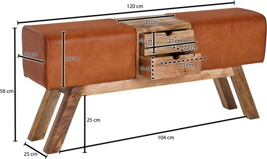 Sky style turnbock zitbank leder bruin met lades 9bywm2jmzooz pl7wlw