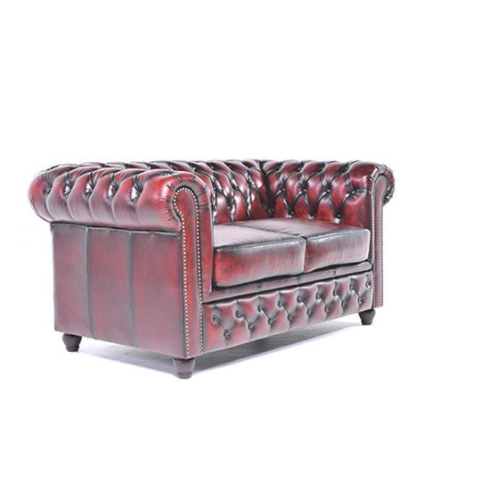 The original chesterfield brighton 2 zitsbank zetel salon antiek rood j66qlmpoozej