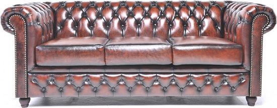 The original chesterfield brighton 3 zitsbank zetel salon antiek bruin 550x2140