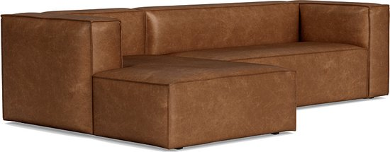 Woood bean hoekbank links recycle leer cognac 73x305x96 jmwxewgmevzr nvokjl